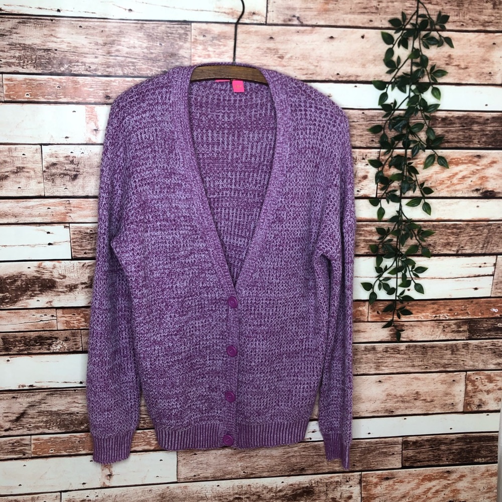Women’s Pink Reading Button Casual Cardigan Large